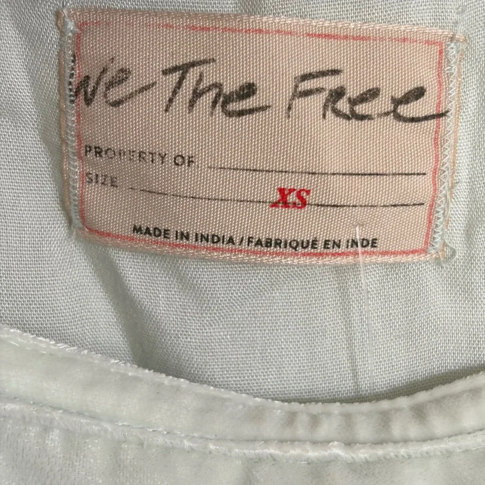 Free People We The Free Mineral Sea Crop Top Mint Green Shimmer OB1901041 XS
